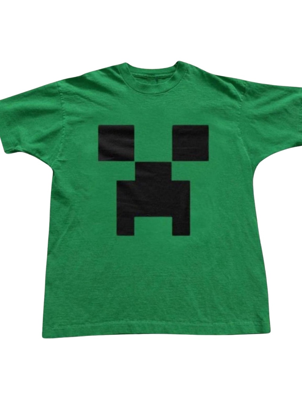 Gildan Green Graphic Tee with Black Creeper Face